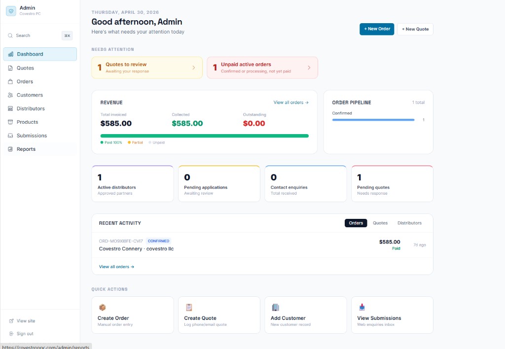 Provisioned analytics dashboard screenshot reserved as fifth proof slot